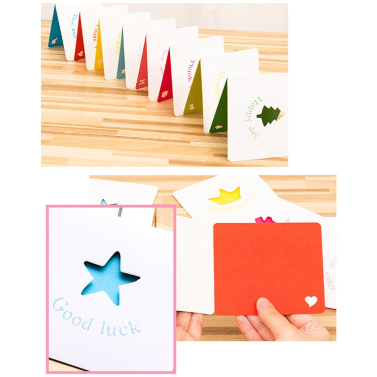 10 PCS Hollow Cartoon Greeting Card(Green Pine)