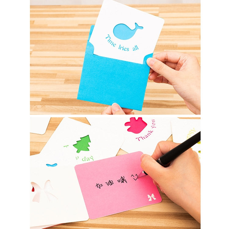10 PCS Hollow Cartoon Greeting Card(Blue Whale)