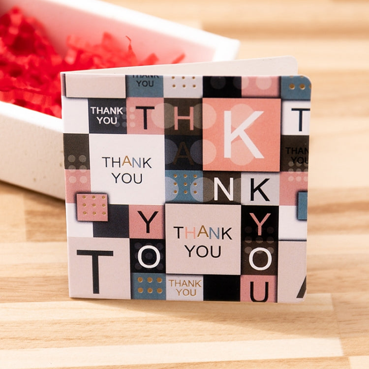10 PCS Square Bronzing Color Print Thanks Greeting Cards(15)