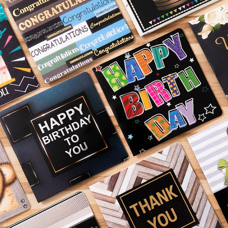 10 PCS Square Bronzing Color Print Thanks Greeting Cards(17)