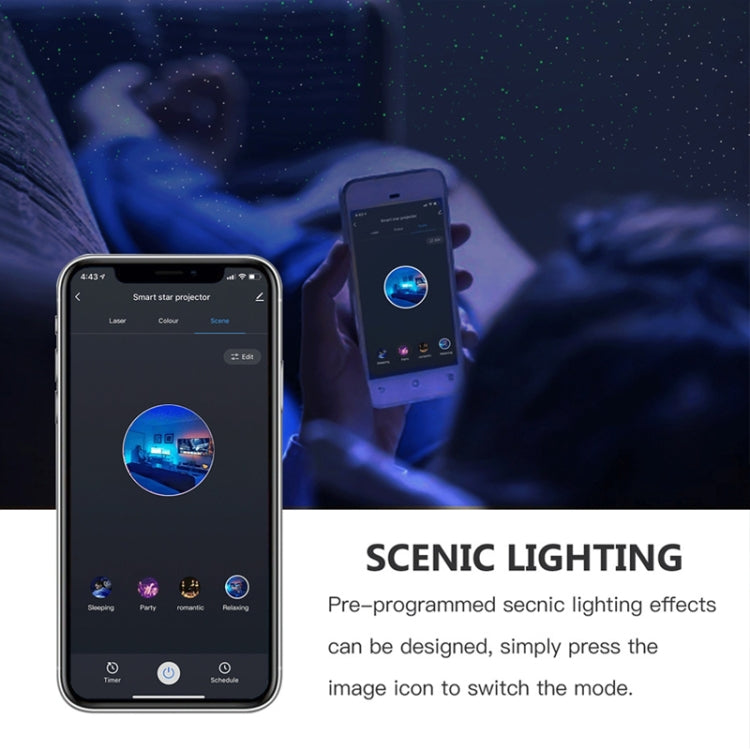 WiFi Graffiti Smart Circular Star Projection Light Home Theater Atmosphere Light(EU Plug)