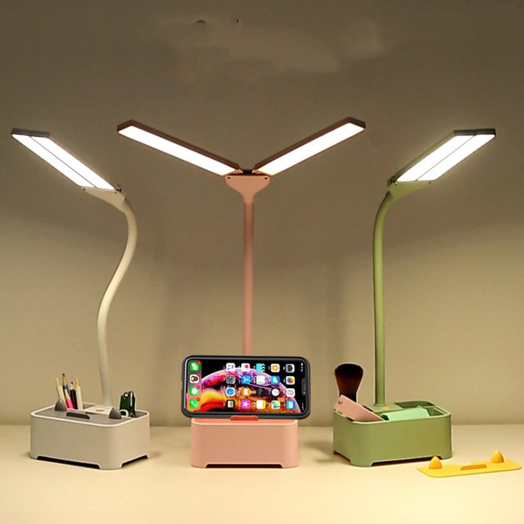 TD6 Student Mobile Phone Holder Pen Holder Eye Protection USB Desk Lamp(White)