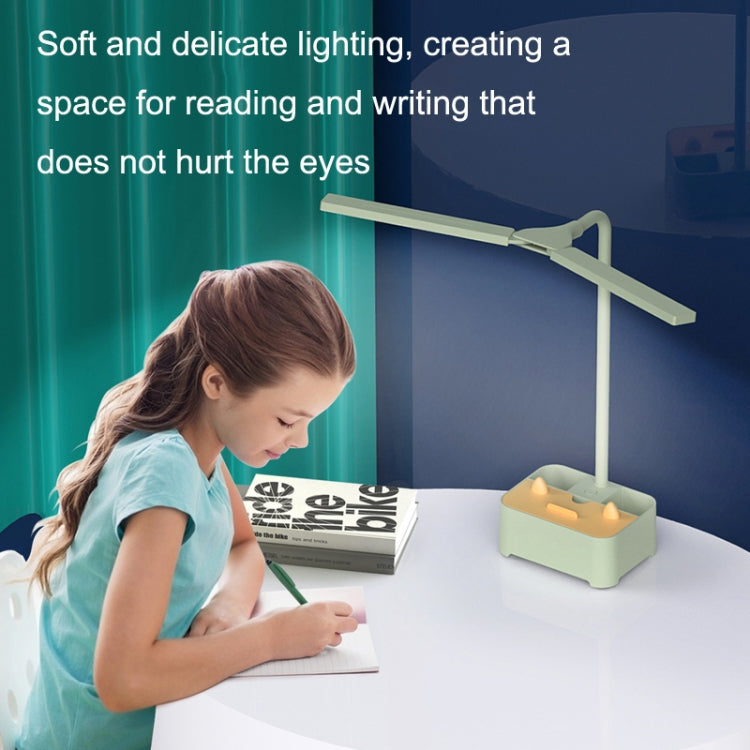 TD6 Student Mobile Phone Holder Pen Holder Eye Protection USB Desk Lamp(Green)