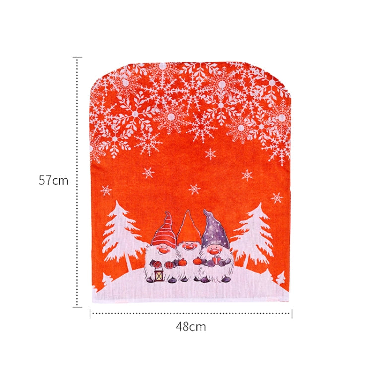Christmas Cartoon Forest Snowflake Chairs Cover Decorative Supplies(Red)