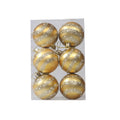 6pcs/pack 6cm Painted Christmas Ball Decoration Props(Golden Star Dot Horizontal Line)