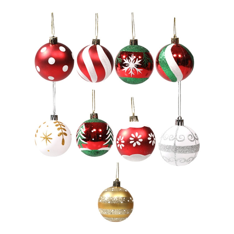 6pcs/pack 6cm Painted Christmas Ball Decoration Props(White Golden Branches)