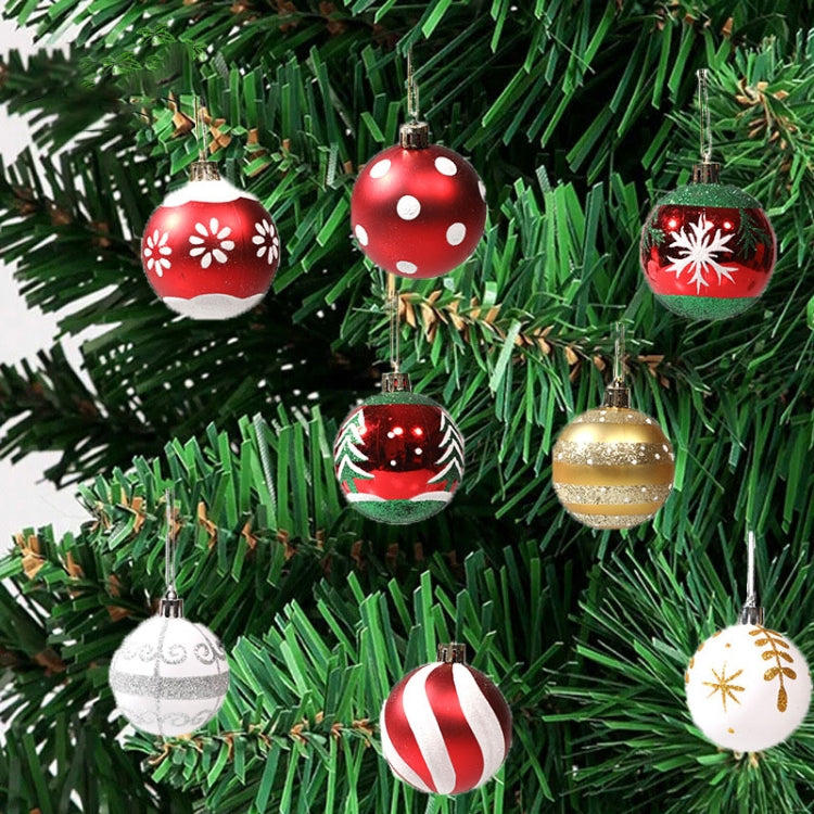 6pcs/pack 6cm Painted Christmas Ball Decoration Props(Red and White Snowflake)