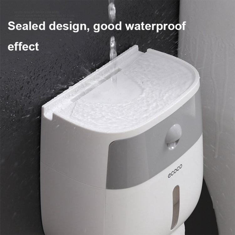 ECOCO E1804 Toilet Multifunctional Double-layers Tissue Rack(White+Black)