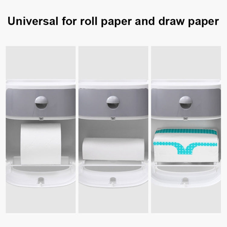 ECOCO E1804 Toilet Multifunctional Double-layers Tissue Rack(White+Black)
