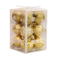 12pcs/pack 4cm Christmas Ball Special Shape + Glitter + Bright Set(Gold)