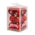 12pcs/pack 4cm Christmas Ball Special Shape + Glitter + Bright Set(Red)