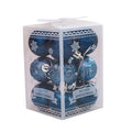 12pcs/pack 4cm Christmas Ball Special Shape + Glitter + Bright Set(Late Night Blue)