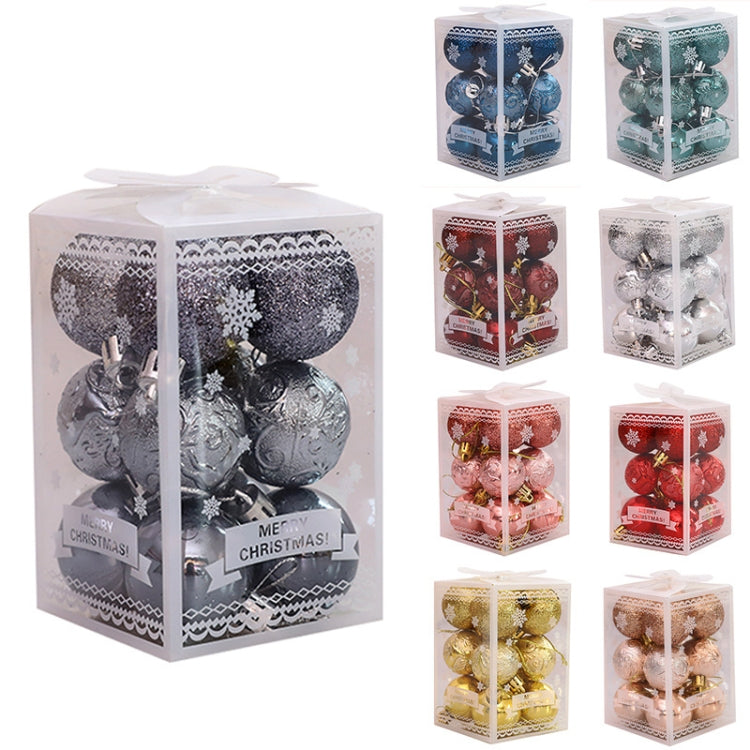 12pcs/pack 4cm Christmas Ball Special Shape + Glitter + Bright Set(Rose Gold)