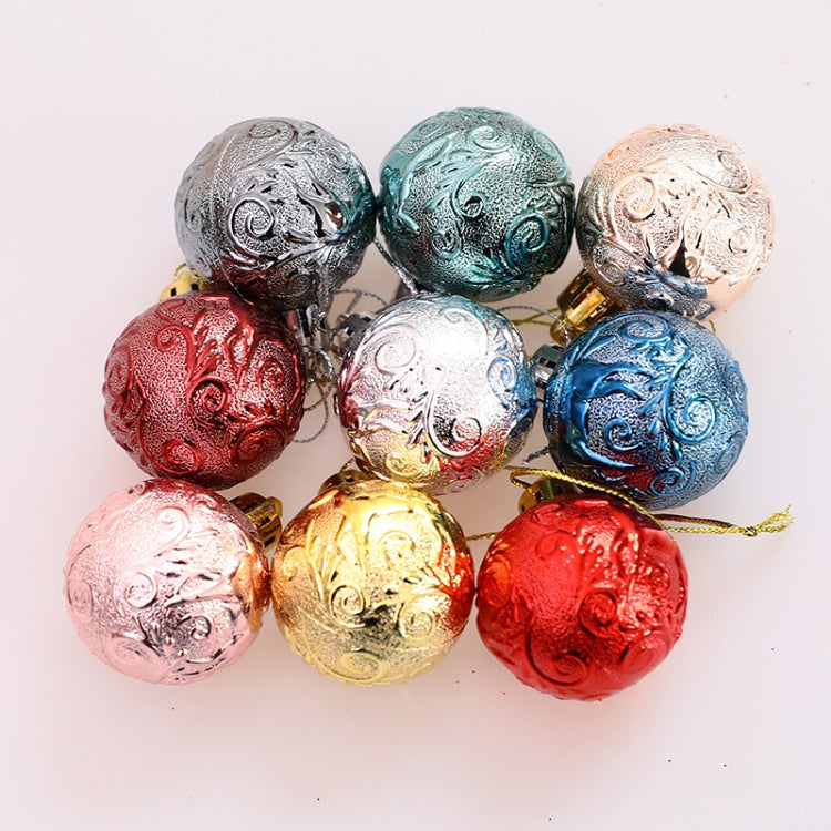12pcs/pack 4cm Christmas Ball Special Shape + Glitter + Bright Set(Late Night Blue)