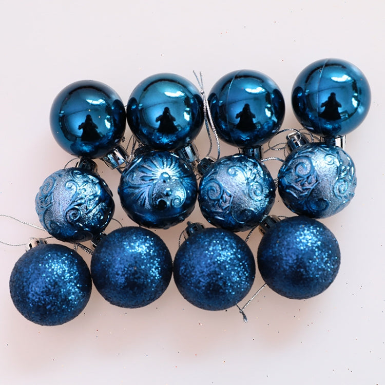 12pcs/pack 4cm Christmas Ball Special Shape + Glitter + Bright Set(Grey)