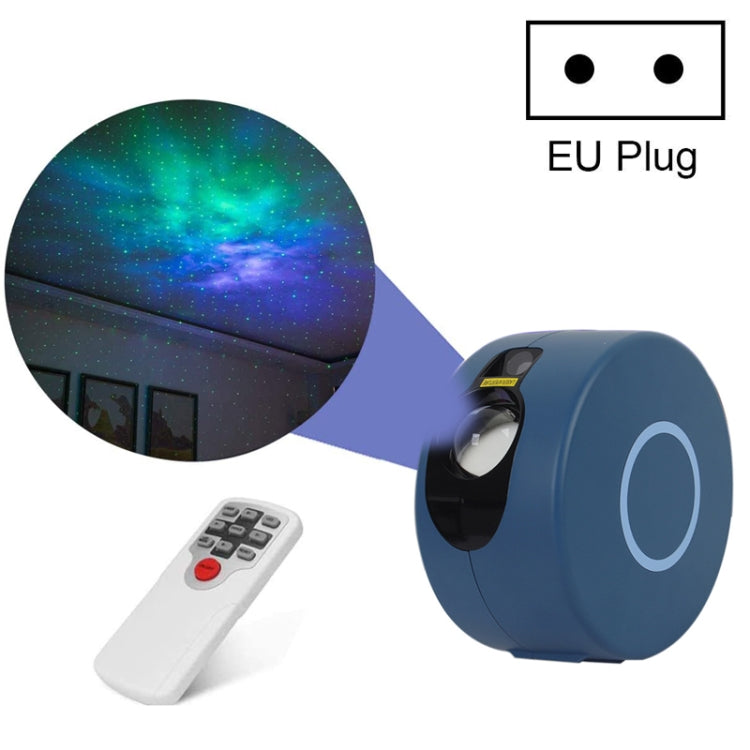 Star Projection Lamp Remote Control LED Colorful Laser Night Light EU Plug(Gray Blue)