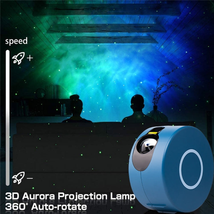 Star Projection Lamp Remote Control LED Colorful Laser Night Light EU Plug(Gray Blue)