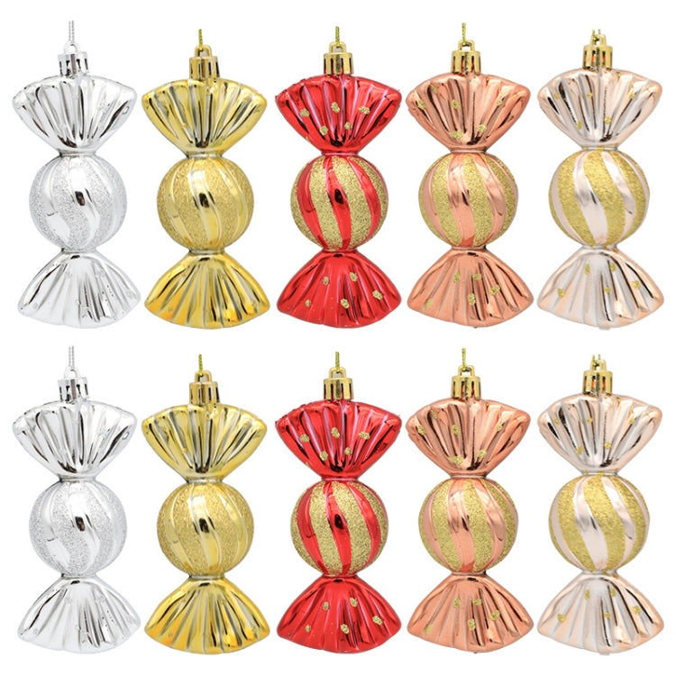 5PCS/Box Christmas Decoration Electroplating Candy Props Gift Box Props(Rose Gold)