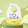 Baby Oil Spray Waterproof Silicone Bib Ultra-thin Saliva Towel, Pattern: Baby Panda