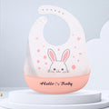 Baby Oil Spray Waterproof Silicone Bib Ultra-thin Saliva Towel, Pattern: Rabbit BATT2