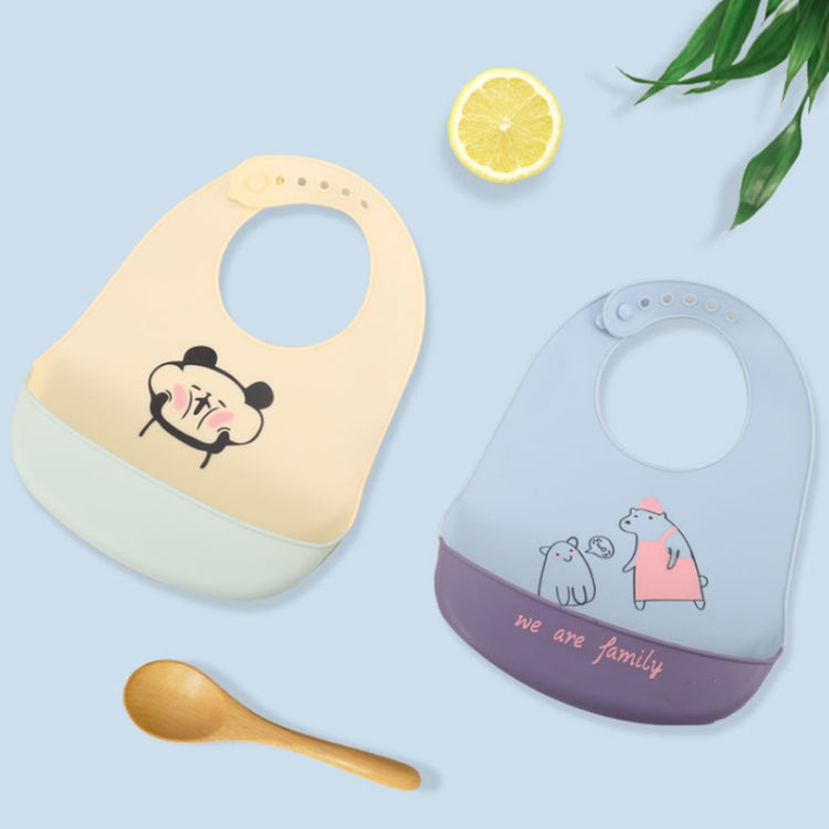 Baby Oil Spray Waterproof Silicone Bib Ultra-thin Saliva Towel, Pattern: Rabbit BATT2