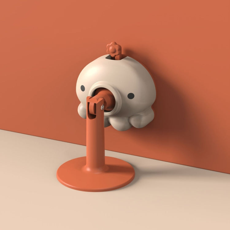 Household Silent Punch-free Door Stopper Bathroom Silicone Rear Suction Door(Vitality orange)