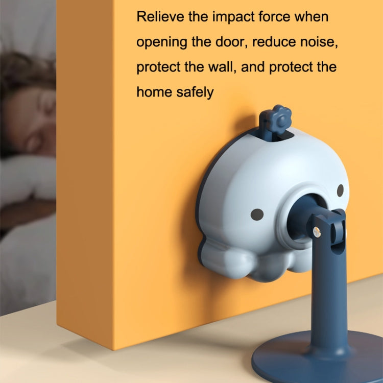 Household Silent Punch-free Door Stopper Bathroom Silicone Rear Suction Door(Indigo Blue)