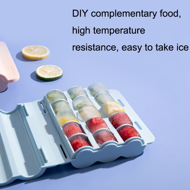 Silicone Ice Box Home-made Complementary Food Ice Hockey Mold(Deep Blue)