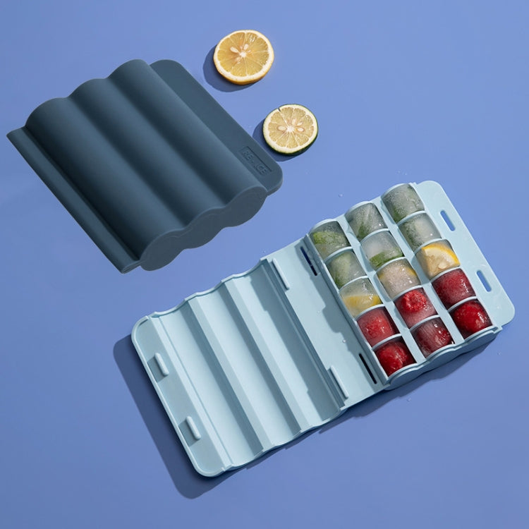 Silicone Ice Box Home-made Complementary Food Ice Hockey Mold(Deep Blue)