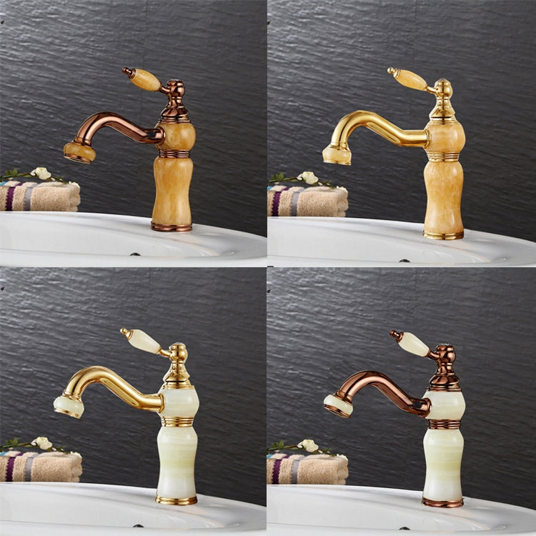 Gold-plated Copper 360-degree Rotating Basin Hot and Cold Water Faucet, Color: Sapphire Zirconium Rose Gold