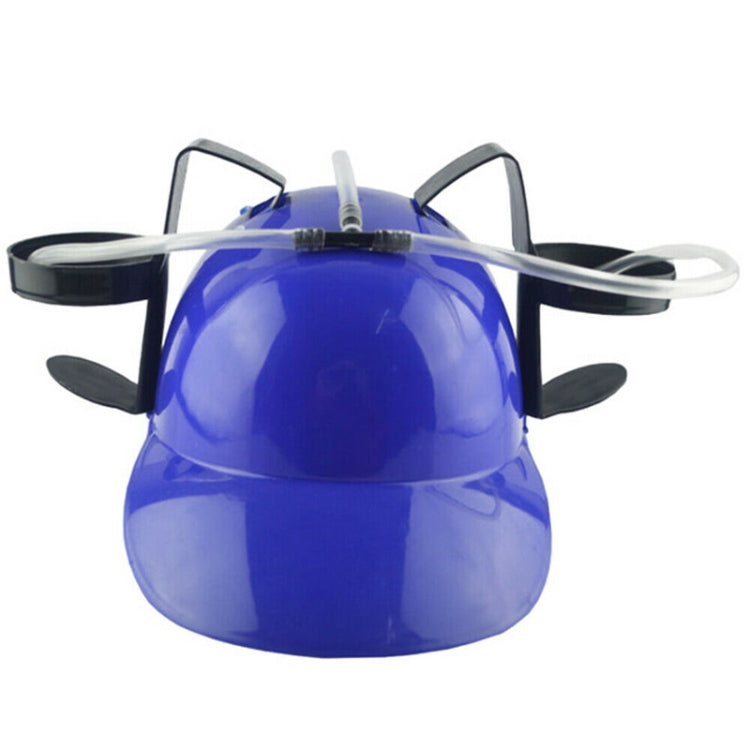 Lazy Beer Drink Hat Birthday Party Outdoor Drink Helmet(Blue)