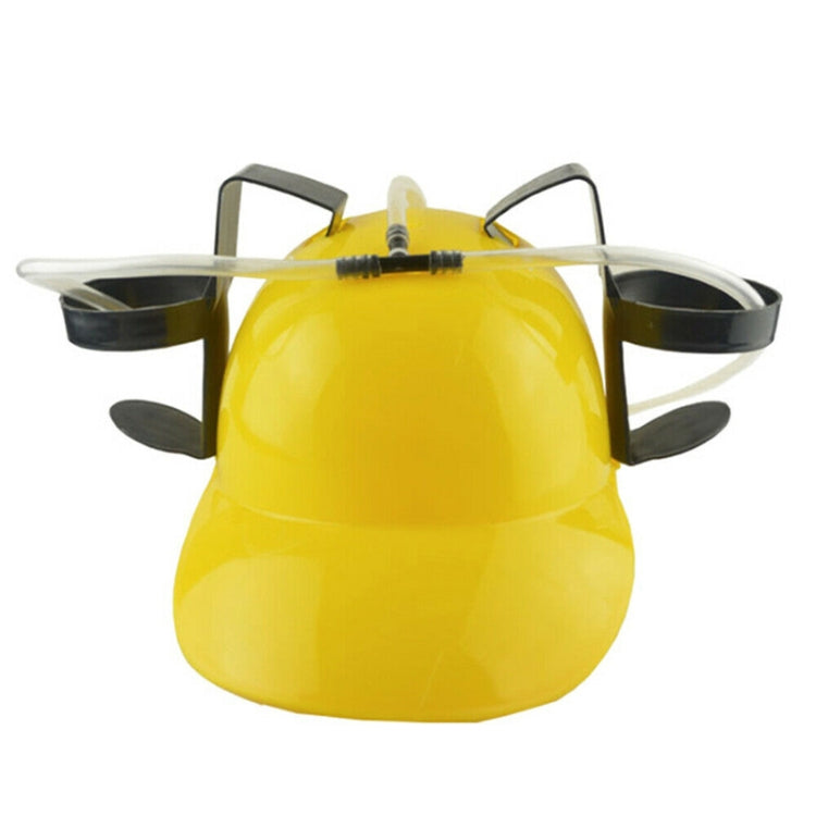 Lazy Beer Drink Hat Birthday Party Outdoor Drink Helmet(Yellow)