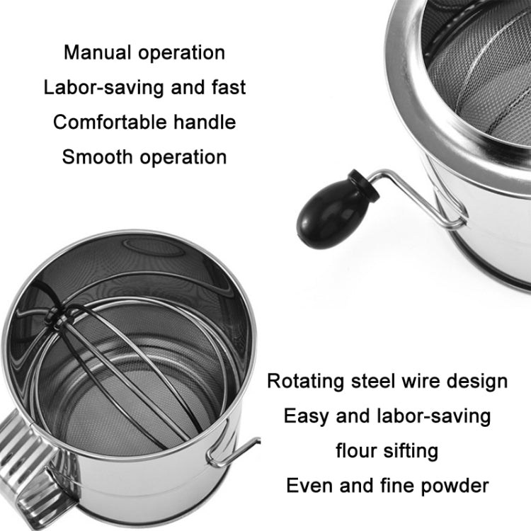 Hand-crank Oblique Flour Sieve Kitchen Baking Tools, Specification: Style One