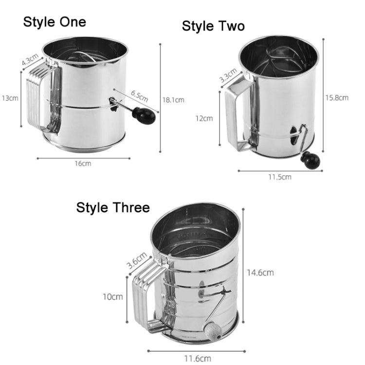 Hand-crank Oblique Flour Sieve Kitchen Baking Tools, Specification: Style Two