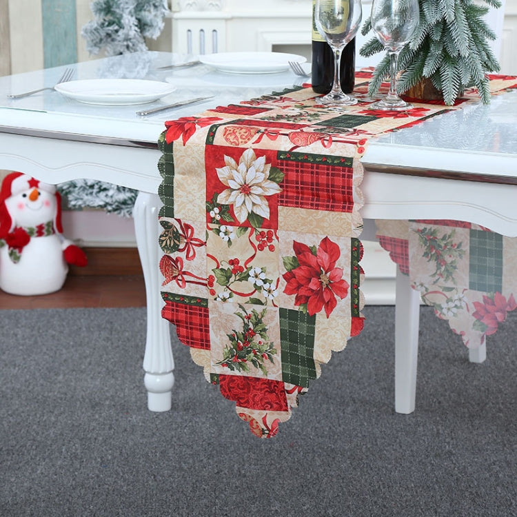 Christmas Decoration Print Table Flag Restaurant Family Party Tablecloth(Flower)