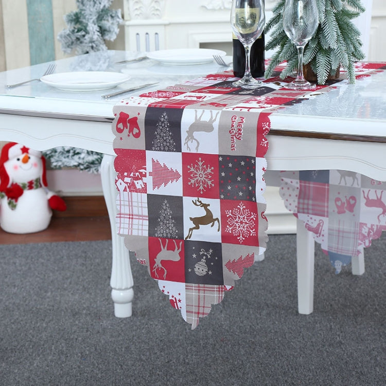 Christmas Decoration Print Table Flag Restaurant Family Party Tablecloth(Lattice)