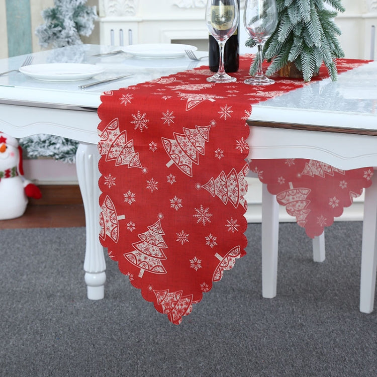 Christmas Decoration Print Table Flag Restaurant Family Party Tablecloth(Christmas Tree)
