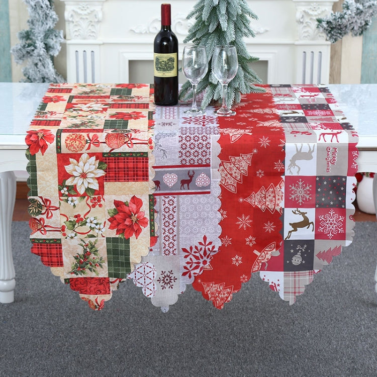 Christmas Decoration Print Table Flag Restaurant Family Party Tablecloth(Christmas Tree)
