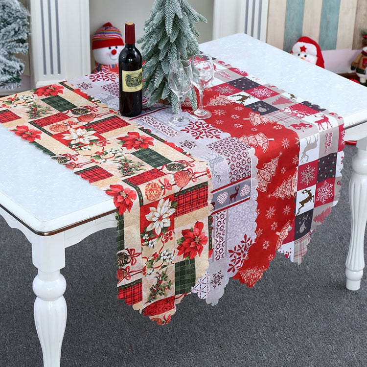 Christmas Decoration Print Table Flag Restaurant Family Party Tablecloth(Flower)