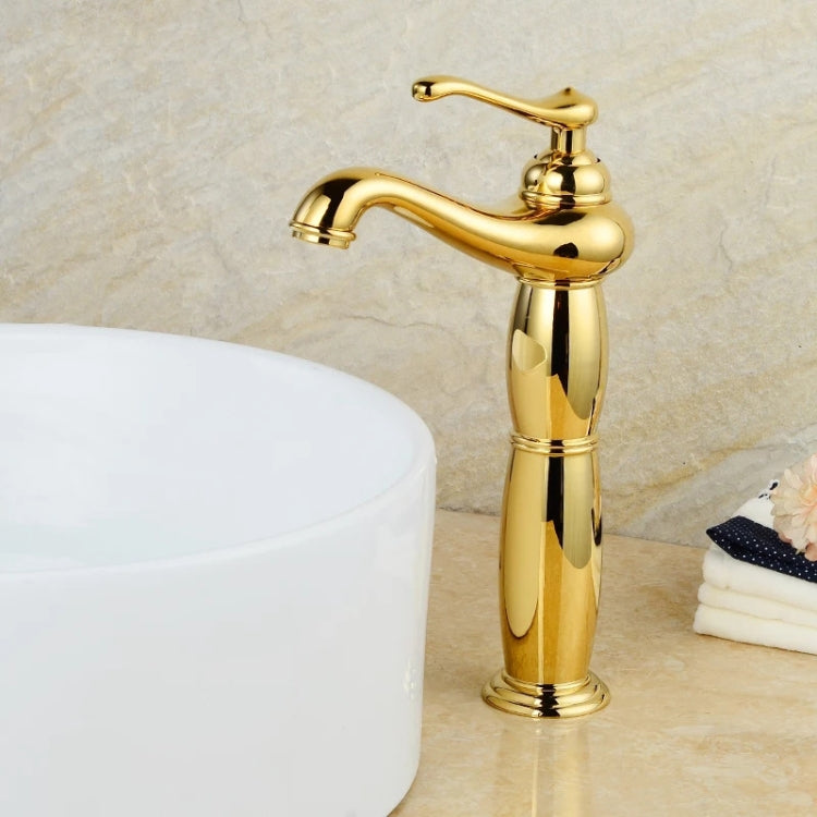 Hot And Cold Mixed Water Basin Imitation Water Faucet, Style: High Model+Water Inlet Pipe