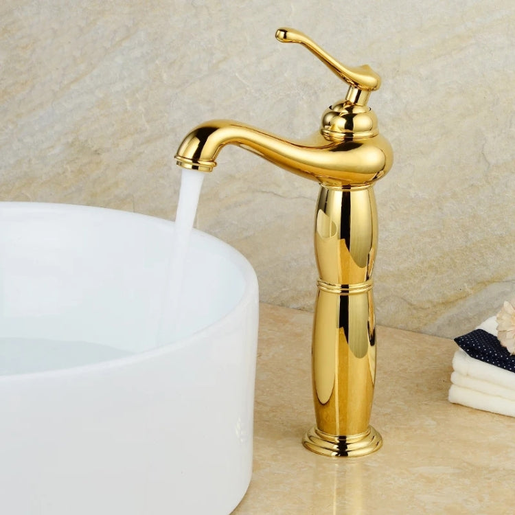 Hot And Cold Mixed Water Basin Imitation Water Faucet, Style: High Model+Water Inlet Pipe