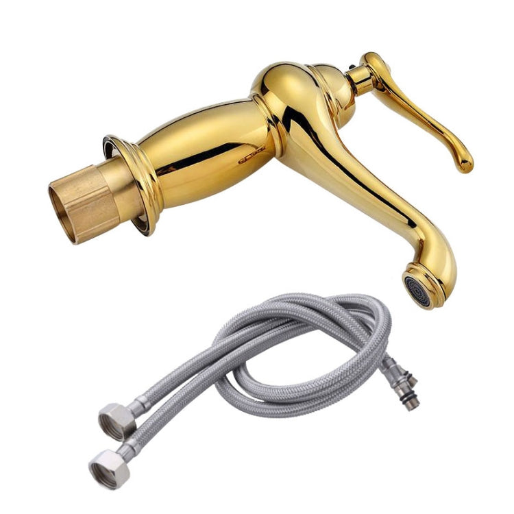 Hot And Cold Mixed Water Basin Imitation Water Faucet, Style: Short Model+Water Inlet Pipe