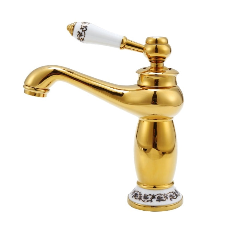 Antique Hot and Cold Bathroom Washbasin Faucet, Style: Short Model