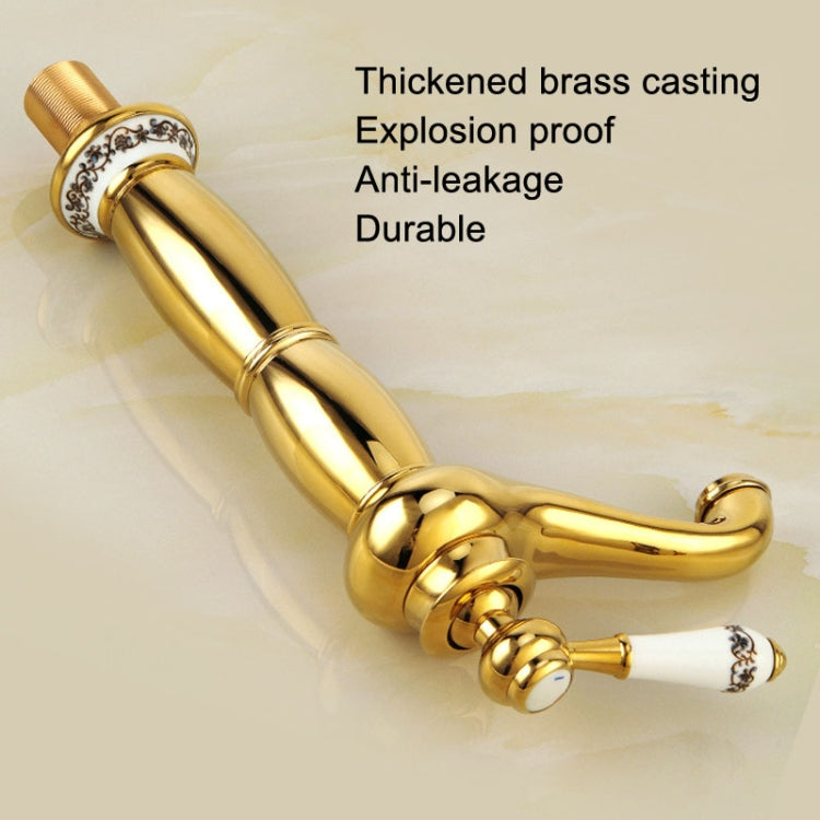 Antique Hot and Cold Bathroom Washbasin Faucet, Style: Short Model