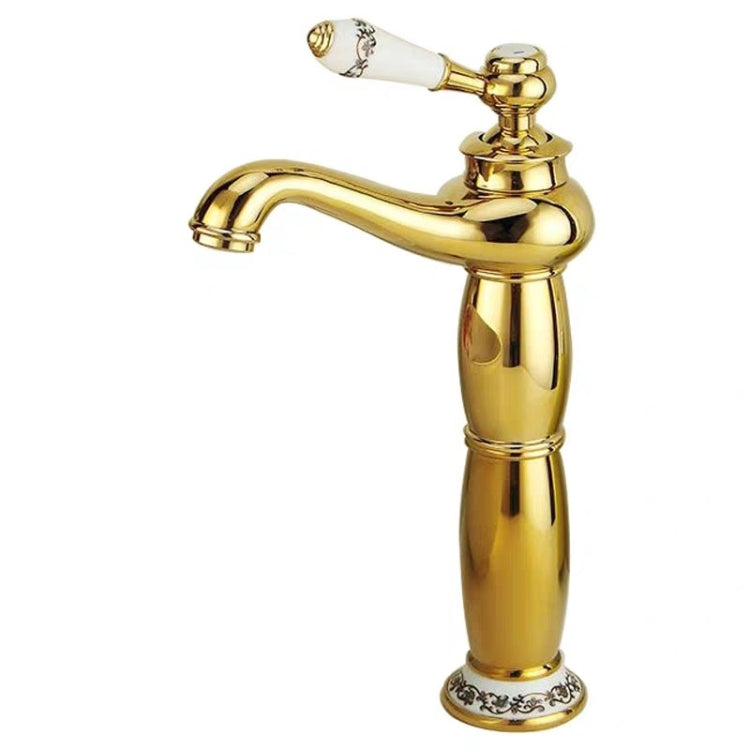 Antique Hot and Cold Bathroom Washbasin Faucet, Style: High Model