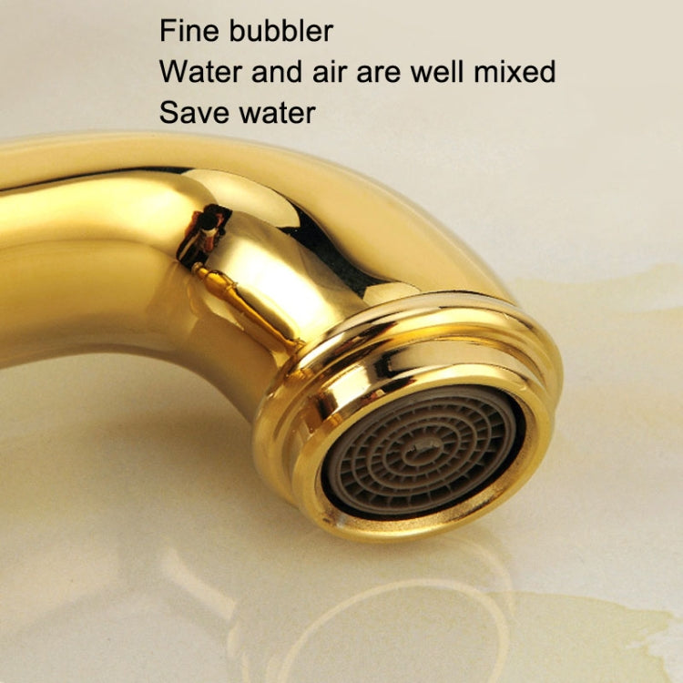 Antique Hot and Cold Bathroom Washbasin Faucet, Style: High Model+Water Inlet Pipe