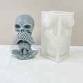 Skull Candle Silicone Mould Aromatherapy Ornament Mould(Skeleton Covering Mouth)