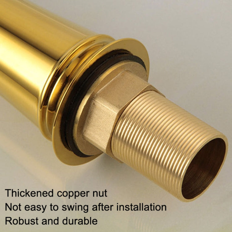 All Bronze Bathroom Basin Hot And Cold Water Faucet, Style: Electroplated Short Model+Water Inlet Pipe