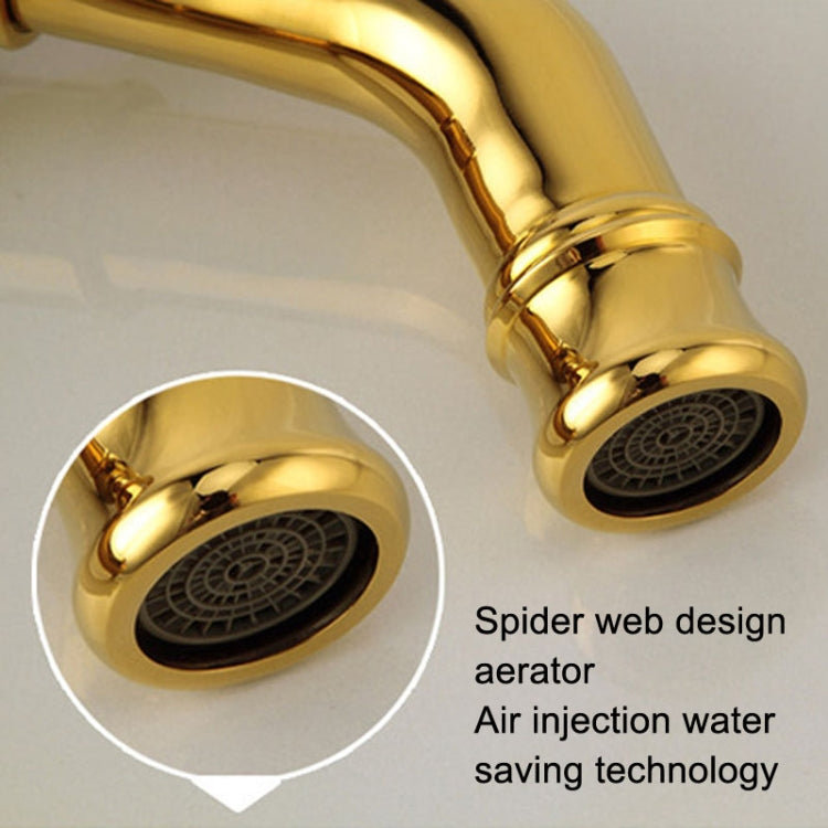 All Bronze Bathroom Basin Hot And Cold Water Faucet, Style: Electroplated High Model+Water Inlet Pipe