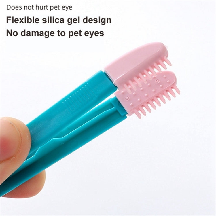 Cat Eye Brush Pet Eye Cleaner Cat Hair Knot Brush(All Blue)